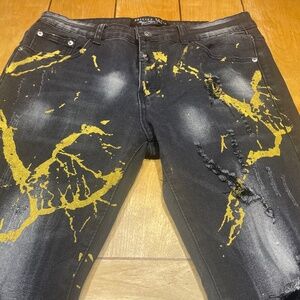 Philipp Plein Illegal Fight Club Straight Cut Graffiti Jean Black 32x30